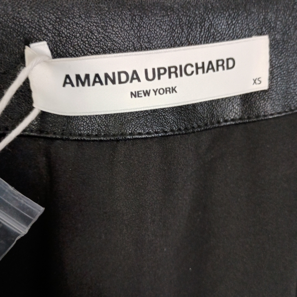 NWT Amanda Uprichard Durand Faux Leather Dress in Black Size Women's XS $224 - Picture 12 of 13